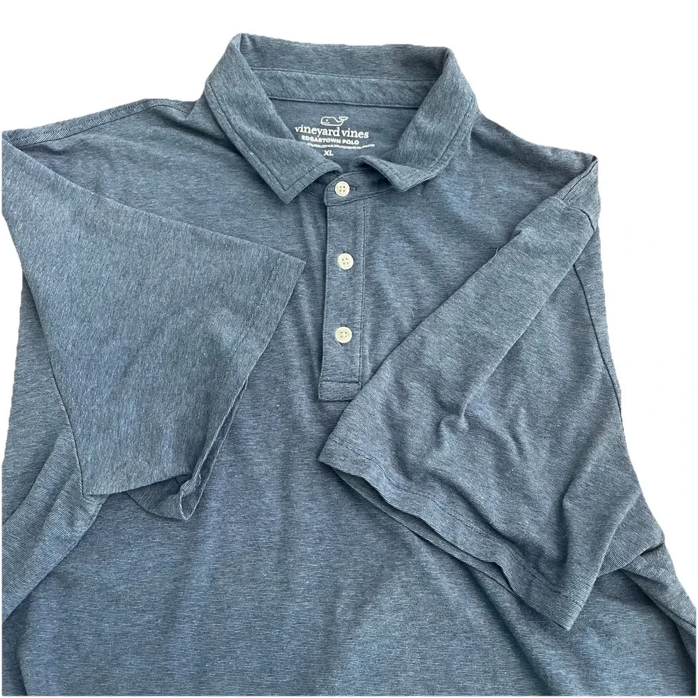 Vineyard Vines Edgartown Polo Golf Shirt‎ Mens XL Short Sleeve 44" Chest Blue - Picture 7 of 9